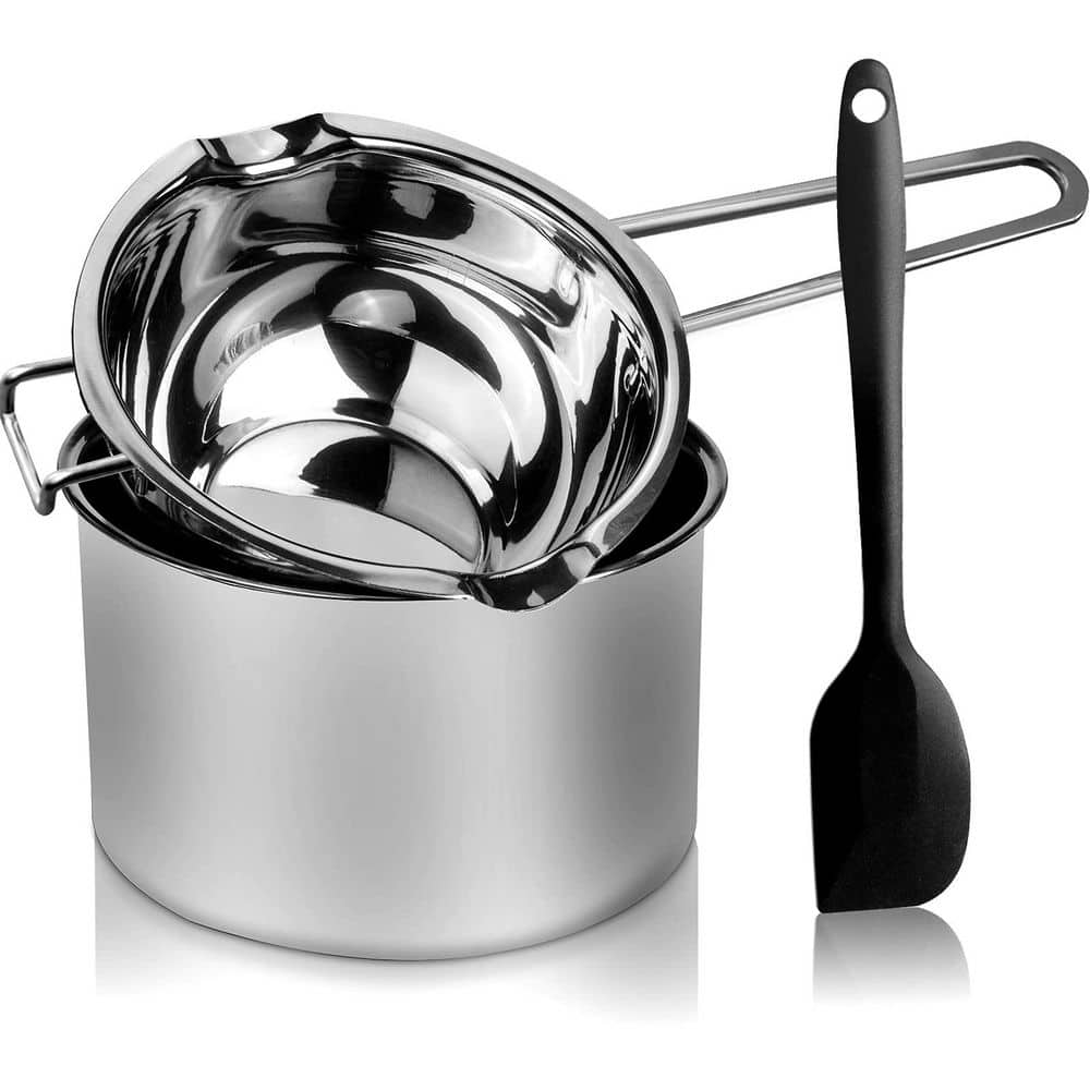 Double Boiler Set Stainless Steel with Silicone Spatula, Melting Pot for Chocolate, Candy, Soap, Wax, Candle price history on PriceWatchPro