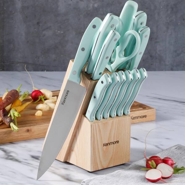 GRANITESTONE Nutri Blade Pro 14-Piece Stainless Steel Premium Chef Knife Set  with Knife Block in Blue 8100 - The Home Depot