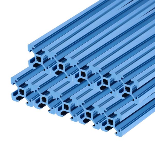 10-Piece 48 in. 2020 T-Slot Aluminum Extrusion Profile Linear Rail, Anodized Blue, European Standard 20mm x 20mm
