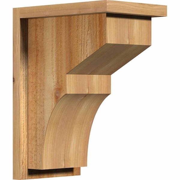Ekena Millwork 8 in. x 12 in. x 16 in. Monterey Rough Sawn Western Red Cedar Corbel with Backplate