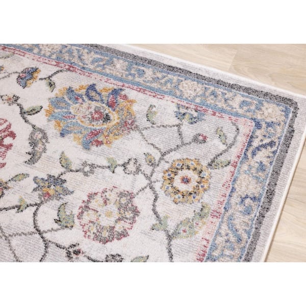 Solenne Collections 7 ft. x 10 ft. Beige Classic, Elegant Indoor Area Rug