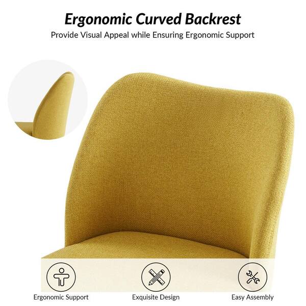 JAYDEN CREATION Eliseo Mustard Modern Upholstered Dining Chair