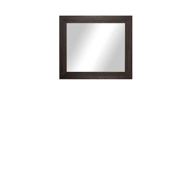 Unbranded Modern Rustic ( 25.75 in. W x 25.75 in. H ) Wooden Espresso Wall Mirror