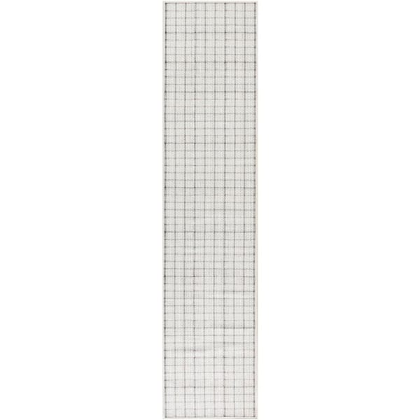 Nourison Washables Ivory 2 ft. x 8 ft. Geometric Contemporary Runner Area Rug