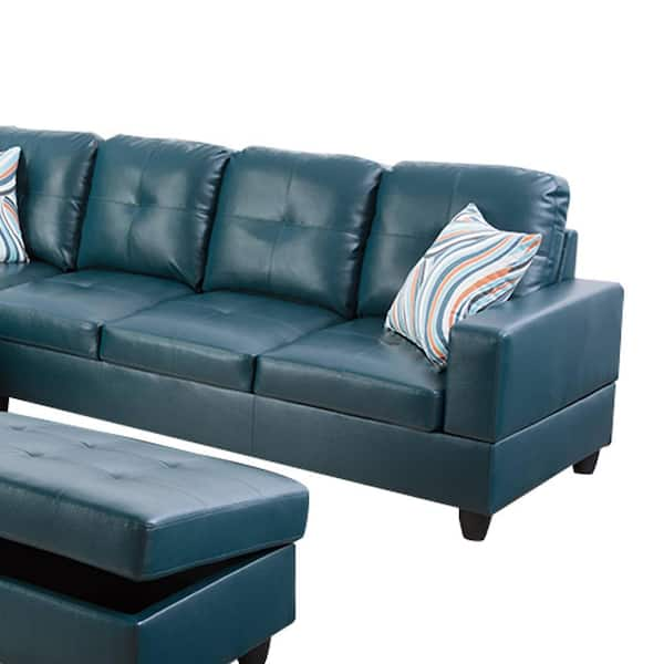 Teal Leather Sectional Sofa | Cabinets Matttroy