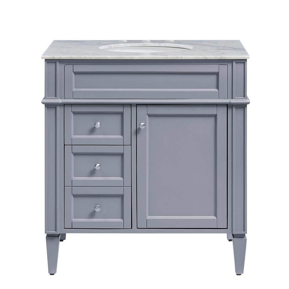Simply Living 32 in. W x 21.5 in. D x 34.625 in. H Bath Vanity in Grey with