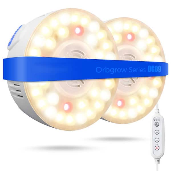 18W Full Spectrum Plant Grow Light, 660nm Red LEDs, Dimmable, Linkable, Magnetic, for Indoor Plant Shelf, 2-Pack