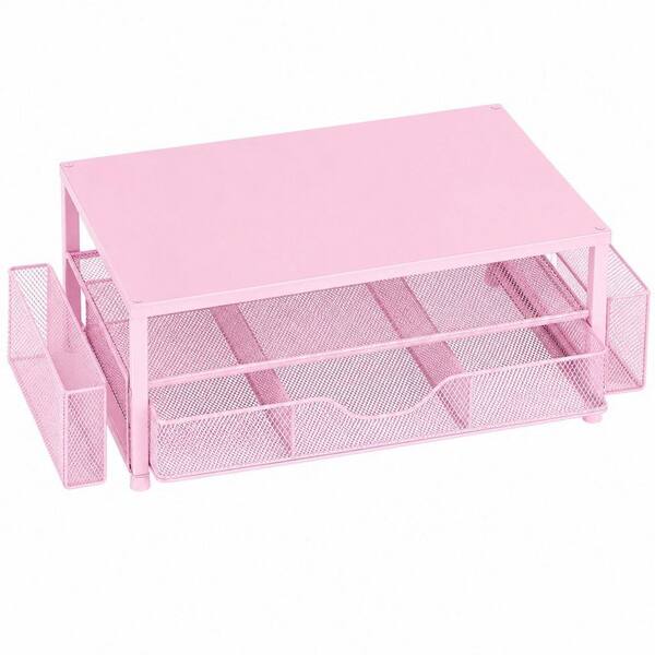 Numhew Vanity Organizer in Pink, Desk Organizer, 2-Tier Computer ...