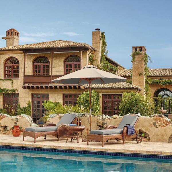 Montlake Heather Grey 25 in. W x 25 in. D x 5 in. T Outdoor Lounge Chair Cushion