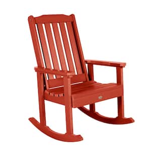 Lehigh Rustic Red Plastic Outdoor Rocking Chair