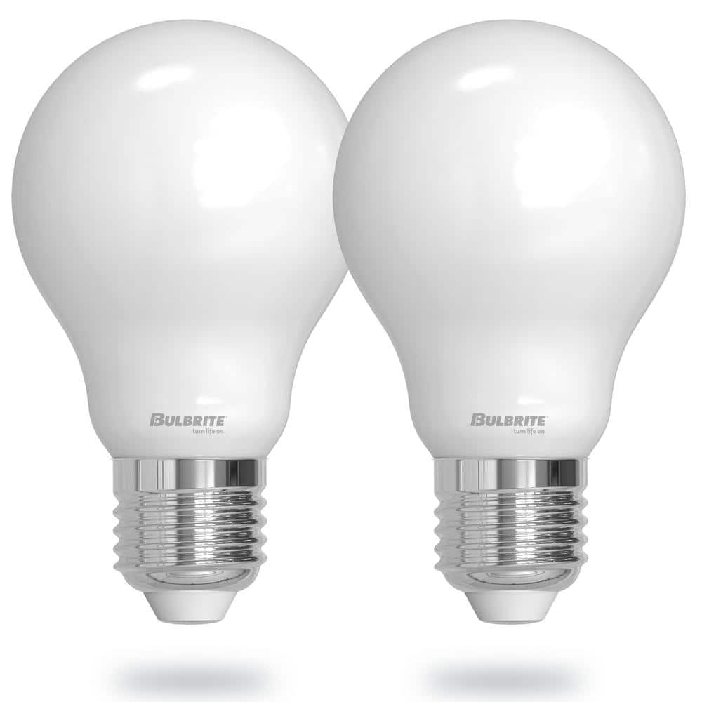 Bulbrite 9-Watt A19 LED Light Bulbs Warm Dimming 3000K (Soft White) - 1800K (Candlelight) 800 Lumens (2-Pack)