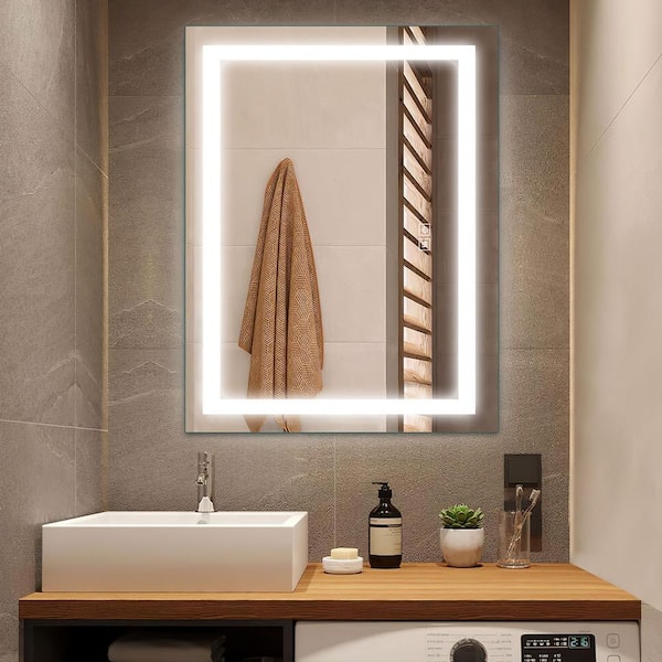 Dovelina 36 in. x 28 in. Modern Rectangular Frameless LED Light Bathroom Vanity Mirror Wall-Mounted