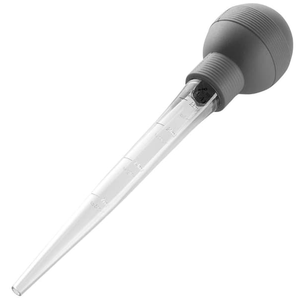 Zulay Kitchen Turkey Baster Syringe with Cleaning Brush - Cool Grey