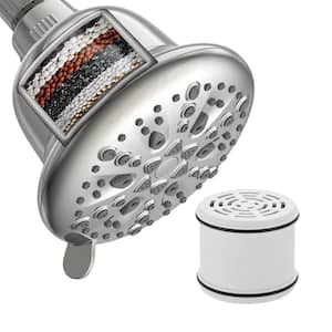 Simple 7-Spray Patterns 4.7 in. Wall Mount Adjustable Fixed Shower Head 1.8 GPM with Filter in Chrome