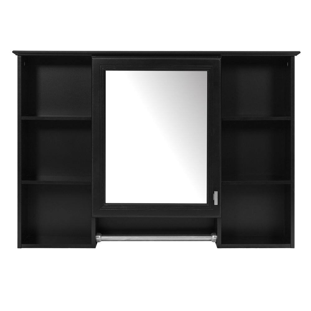 41 in. W x 29 in. H Rectangular Black MDF Medicine Cabinet with Mirror price history on PriceWatchPro
