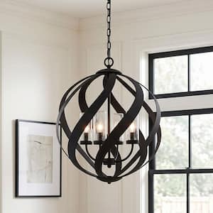 Blacksmith 4-Light Earth Black Shaded Pendant Light