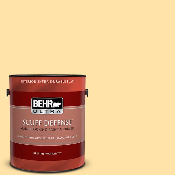 BEHR ULTRA 1 gal. #P270-3 Sunflower Seed Extra Durable Flat Interior Paint & Primer