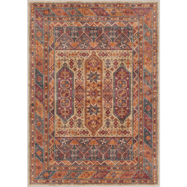 Well Woven Multi Color 5 ft. 3 in. x 7 ft. 3 in. Apollo Praha Vintage Global Tribal Area Rug