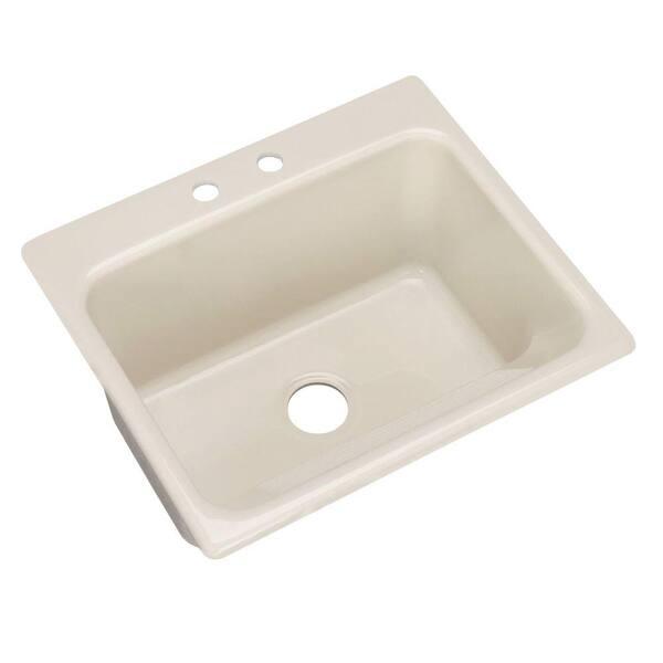 Thermocast Kensington Drop-In Acrylic 25 in. 2-Hole Single Bowl Utility Sink in Natural