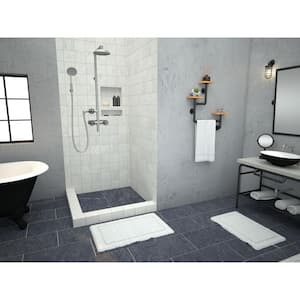 WonderFall Trench 36 in. x 36 in. Double Threshold Shower Base with Right Drain and Tileable Trench Grate