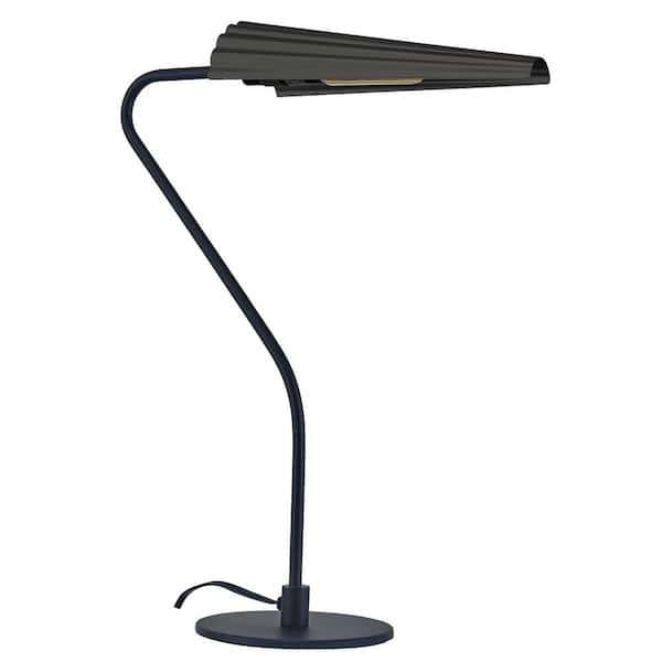 Dainolite Cassie 21.75 in. Matte Black Transitional Standard Bulb Bed Side Table Lamp for Bedroom with Matte Black Metal Shade