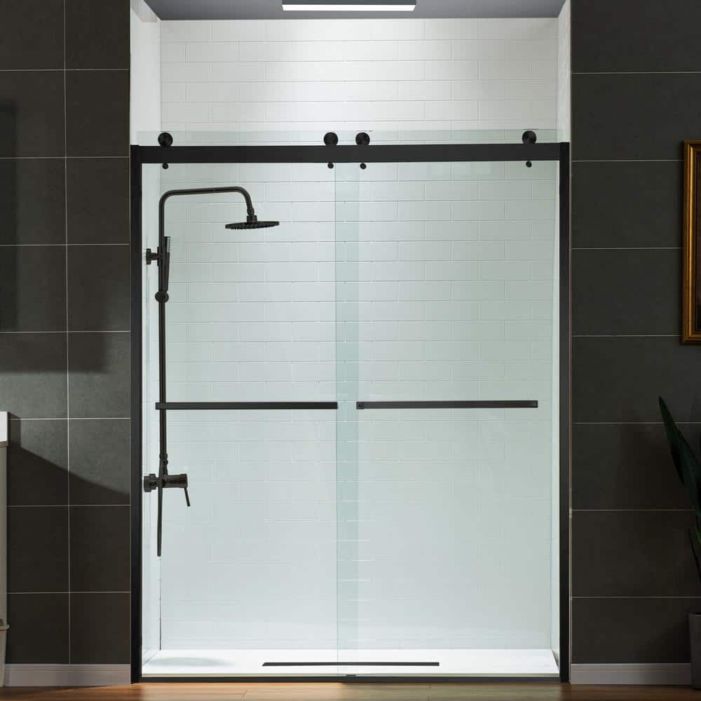 60" x 76" Frameless Sliding Shower Door with Chrome Finish