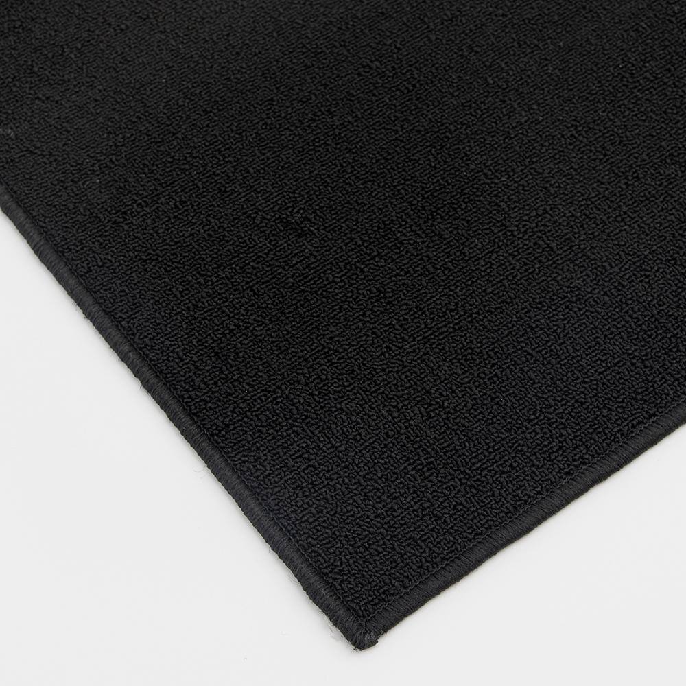 Black Rectangular Tufted Synthetic Indoor Area Rug