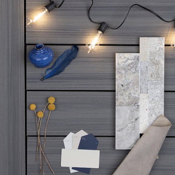 Deckorators Voyage 1/2 in. x 12 in. x 12 ft. Sierra Gray Composite