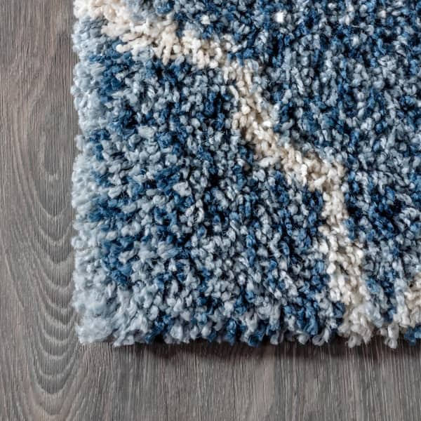 Geometric Hand-Knotted Viscose Area Rug in Blue/Pale Gray Jonathan Adler Rug Size: Rectangle 11' x 13