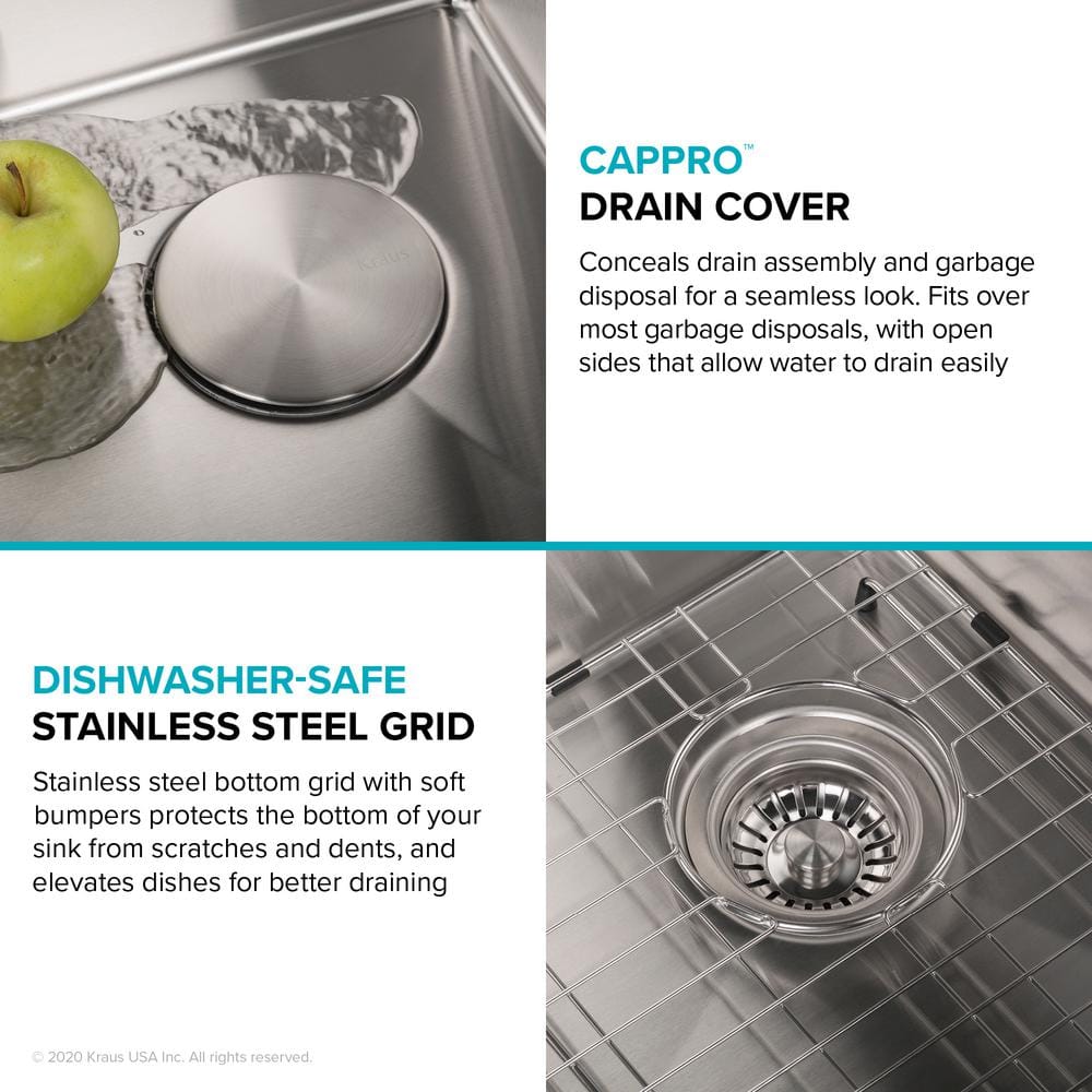 Kraus 22" Stainless Steel Single Bowl Drop-In/Undermount Sink