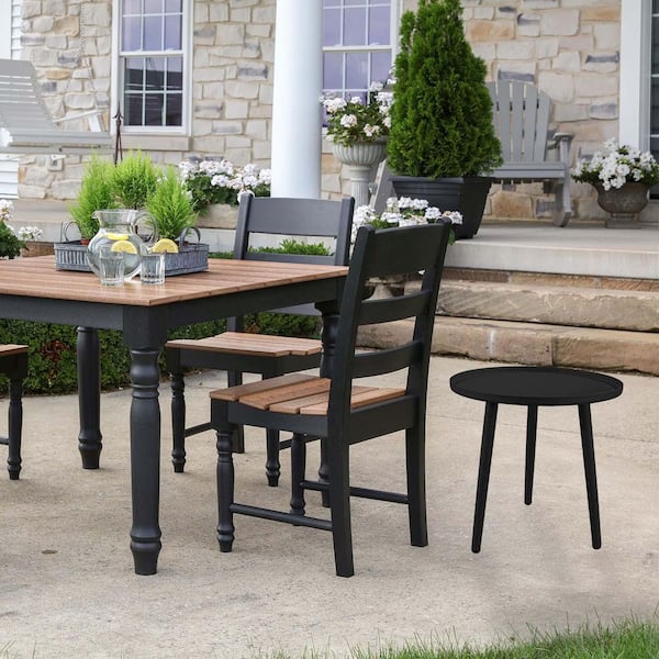 black aluminum outdoor side table