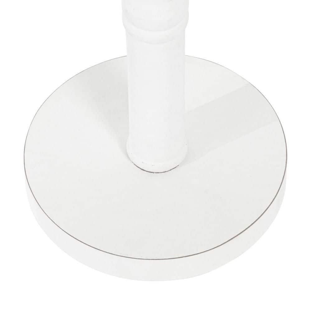 Colonial Turned Base Round Pedestal Table in Distressed White