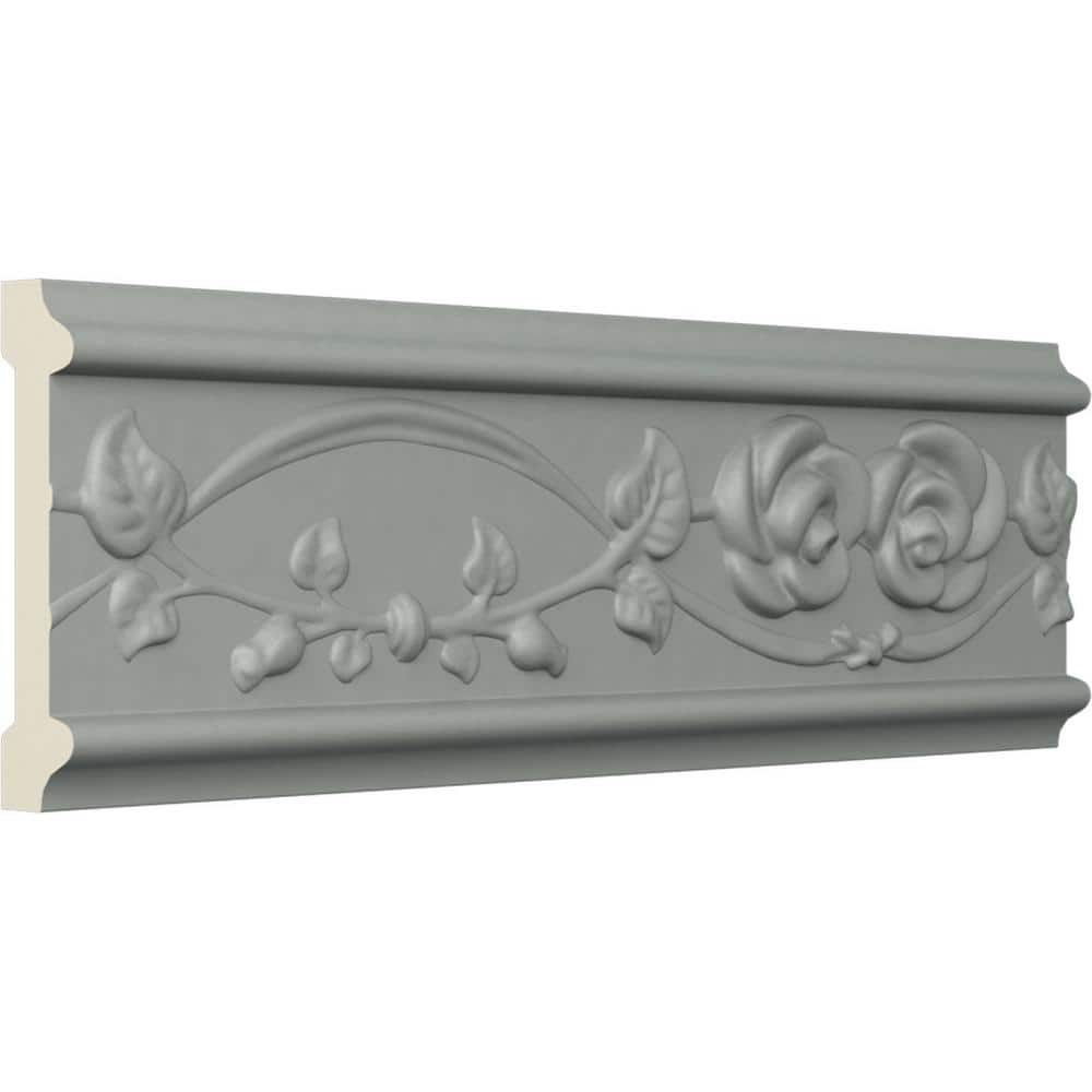 Primed White Polyurethane Geometric Rose Chair Rail Moulding