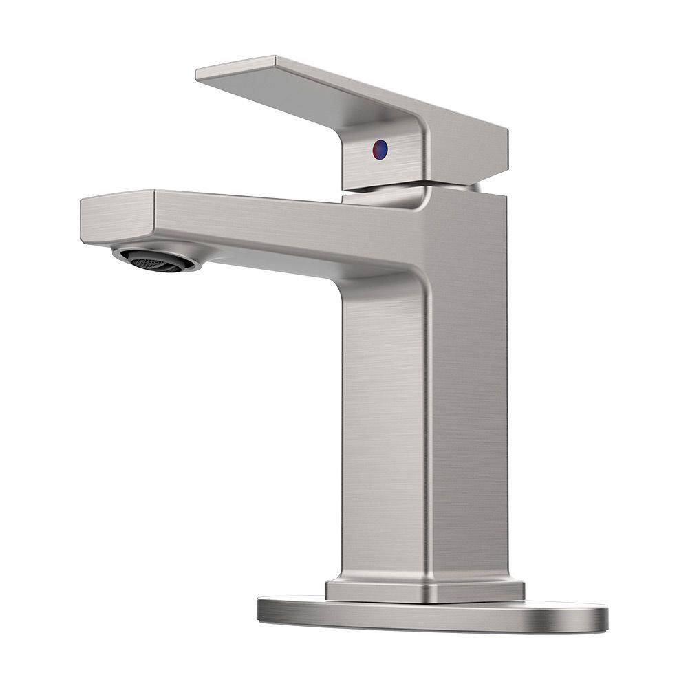 Single Handle Single Hole or 3 Holes Bathroom Sink Faucet with Deck and Two 9/16 in.Hoses in Brushed Nickel price history on PriceWatchPro