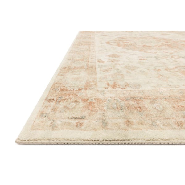 Rosette Ivory/Terracotta 2 ft. 6 in. x 7 ft. 6 in. Shabby-Chic Plush Cloud Pile Runner Rug