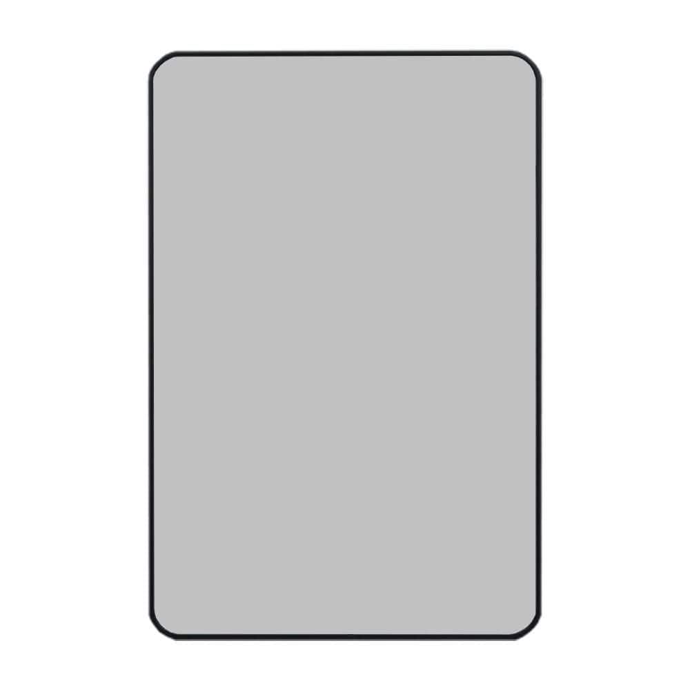 Matte Black 24 in. W x 36 in. H Farmhose Rectangle Aluminum Framed Mirror W