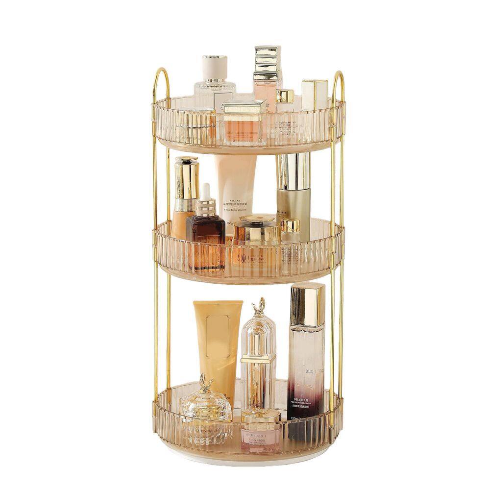 3-Tier 360 Rotating Vanity Organizer in Gold, Cosmetic Storage Rack for Bathroom Counter and Dressing Table Storage price history on PriceWatchPro