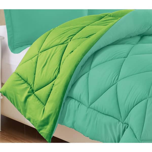 3-Piece Aqua/Lime King Comforter Set