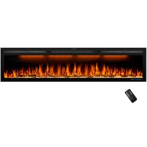 60 in. Wall Mounted Electric Fireplace Inserts, Large Screen Fireplace Heater with multi-color Flame, 1500-Watt