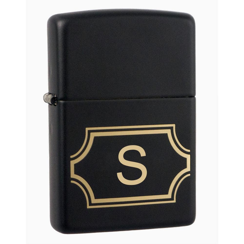 Visol Black Matte Lighter with Initial S Zippo218 - The Home Depot