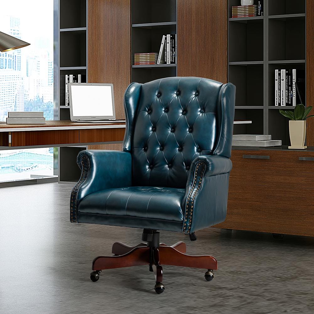 JAYDEN CREATION Micaela Turquoise Swivel Executive Chair