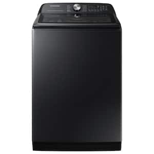 5.1 cu. ft. Smart High-Efficiency Top Load Washer with Agitator, ActiveWave and Super Speed in Brushed Black ENERGY STAR