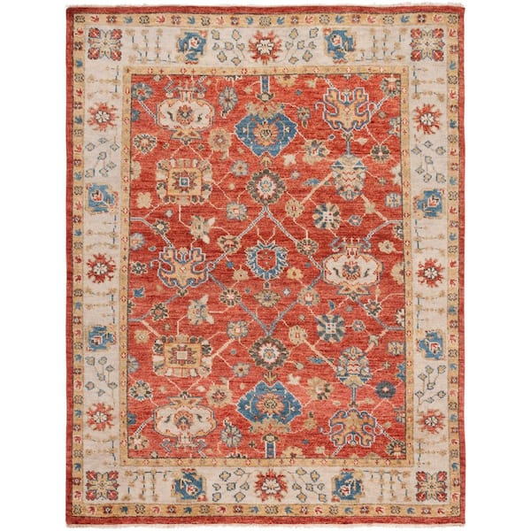 Samarkand 8 ft. x 10 ft. Beige/Rust Oriental Area Rug