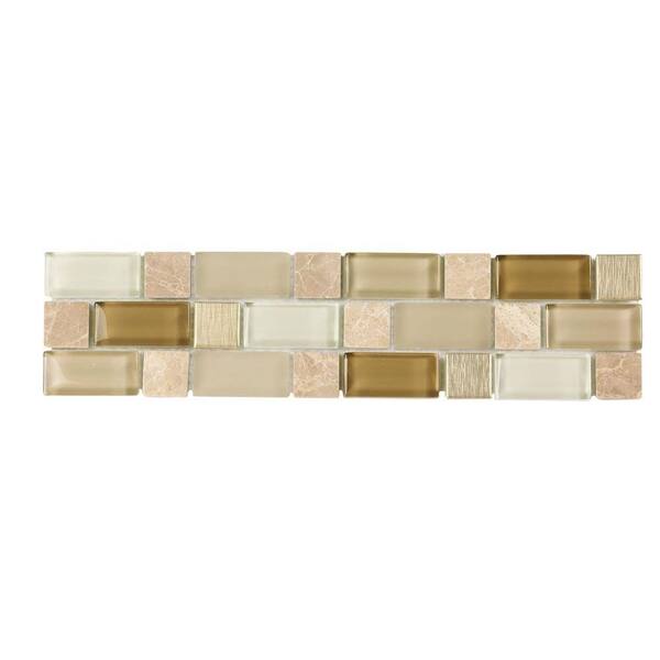 Jeffrey Court Gold Mine 3 in. x 12 in. x 8 mm Glass Wall Tile