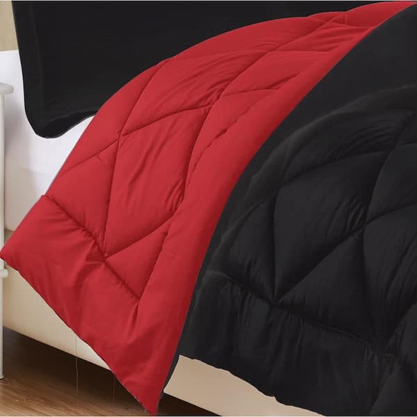 Ultra Soft Reversible Comforter Set King Burgundy/Black