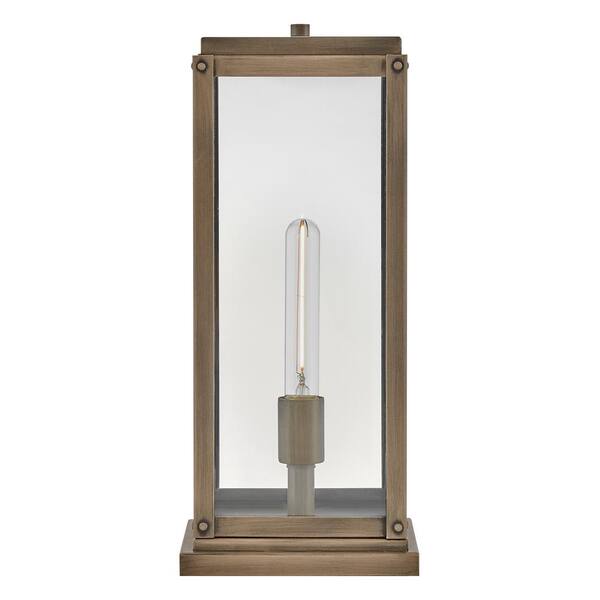 HINKLEY - Max 1-Light Burnished Bronze Aluminum Weather Resistant Pier Mount Light with No Bulbs Included