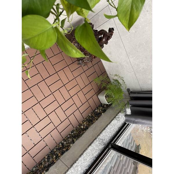 1 ft. x 1 ft. Plastic Deck Tile in Dark Gray for Outdoor Porch Poolside Balcony Backyard (44 Per Box)