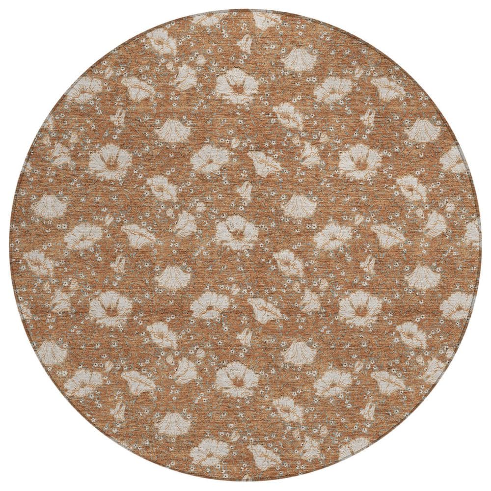 Chantille Machine Washable Indoor/Outdoor Abstract ACN2792 Rust 8 ft. x 8 ft. Round Rug price history on PriceWatchPro