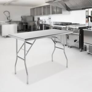 48 in. x 24 in. Stainless Steel Folding Kitchen Utility Table