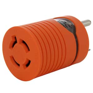 AC Connectors Adapter RV 30 Amp TT-30P Plug to 20 Amp 125/250-Volt L14-20R Female (2-Hots Bridged) Adapter